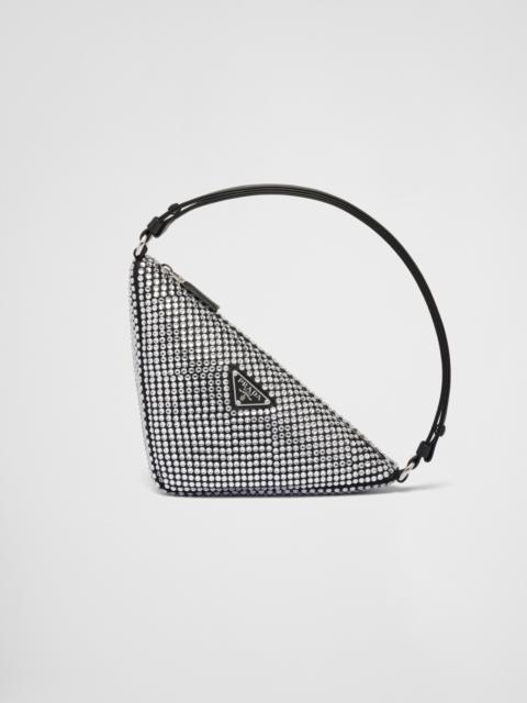 Prada Crystal-studded satin pouch