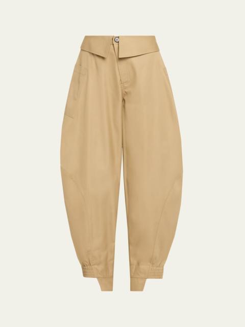zomer Foldover Waist Oversized Balloon-Leg Ankle Pants
