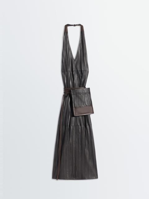 Lemaire LEATHER APRON DRESS IN CRINKLE LAMB LEATHER