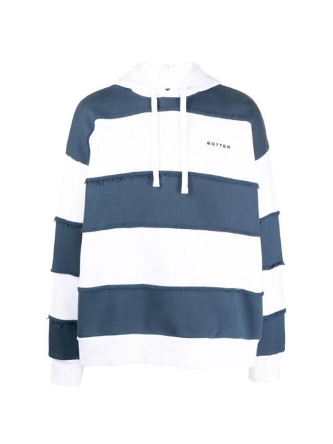 logo-print striped hoodie