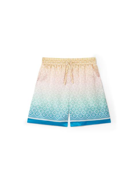 CASABLANCA Gradient Monogram Silk Shorts