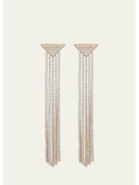 Prada Crystal Logo Symbole Chandelier Earrings