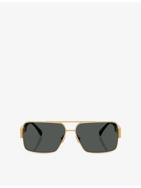VERSACE VE2290 Square-Frame Metal Sunglasses