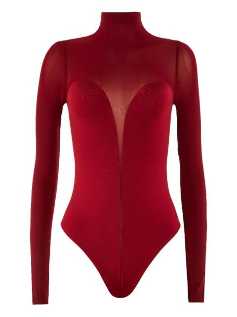 Wolford high-neck sheer-panel bodysuit