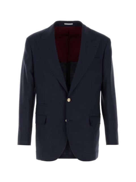 Brunello Cucinelli Navy Blue Wool Blazer