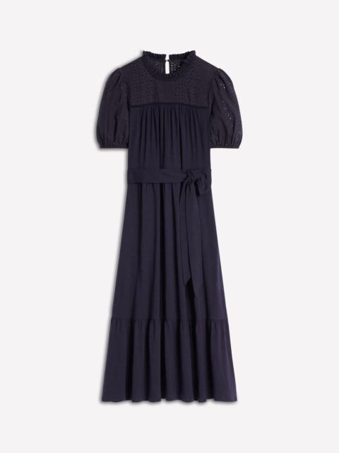 BODEN Lorelei Broderie Jersey Dress-Navy