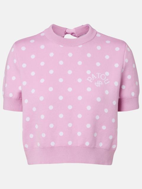 PATOU Polka-dot cotton-blend sweater