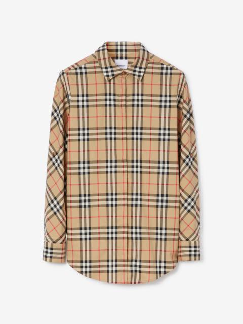 Vintage Check Stretch Cotton Twill Shirt