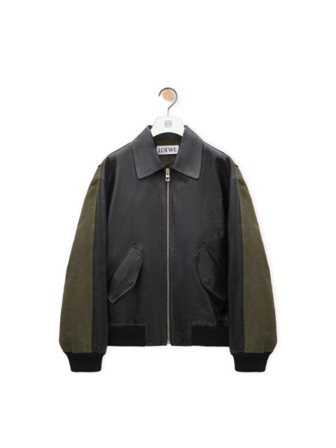 レザージャケット・コート LOEWE LEATHER PADDED BOMBER JACKET Padded leather bomber jacket in grey - Loewe | Mytheresa