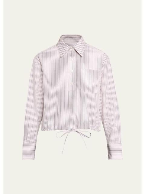 WE-AR4 The CC Striped Drawstring Cotton Shirt
