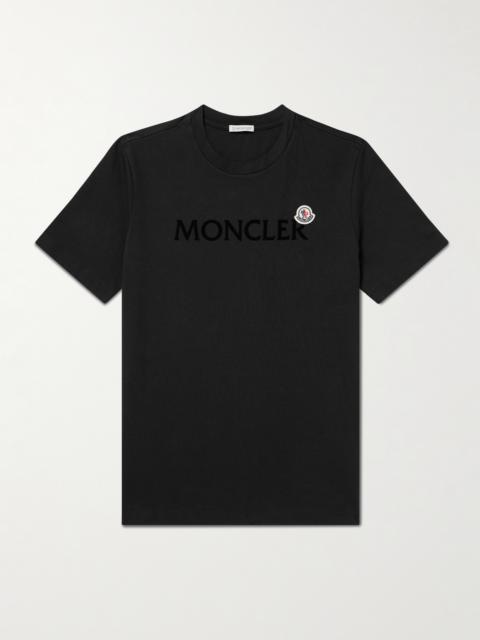 Moncler Logo-Flocked Appliquéd Cotton-Jersey T-Shirt