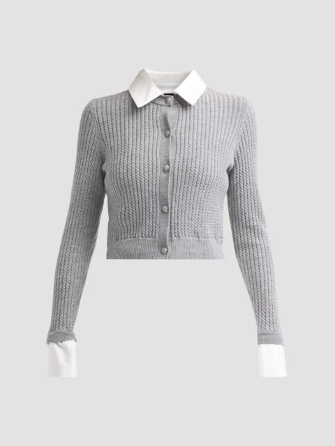Alice + Olivia Women's Dollie Wool-Blend Cardigan - Medium Heather Grey