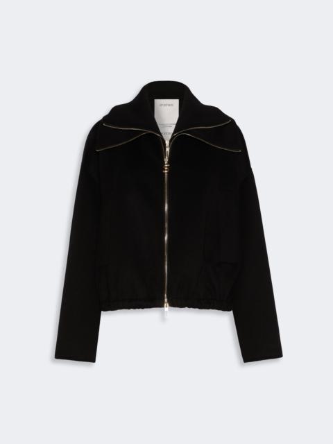 Sportmax EMIRO Pure wool bomber jacket with removable bib - BLACK