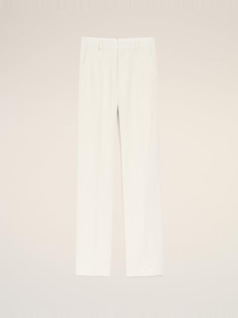 AMI Paris WHITE BLENDED LINEN STRAIGHT TROUSERS