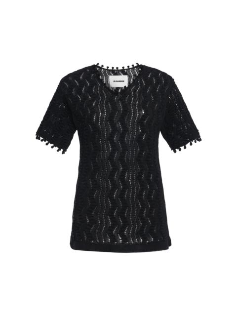 Cotton Crochet Top black