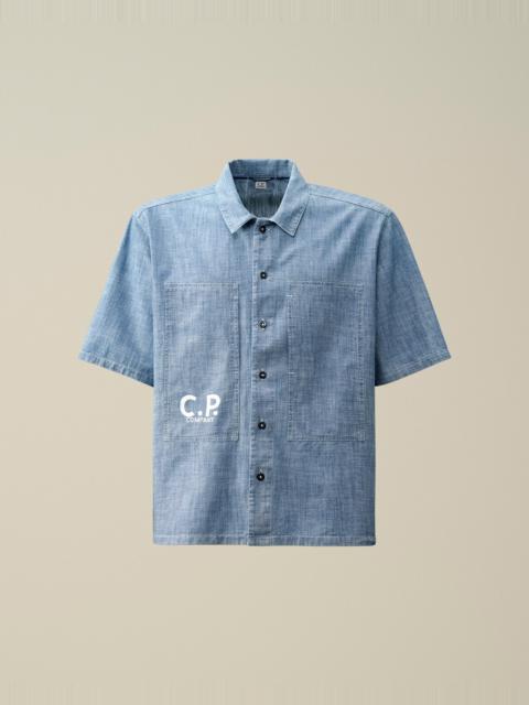 Chambray Short Sleeved Logo Shirt