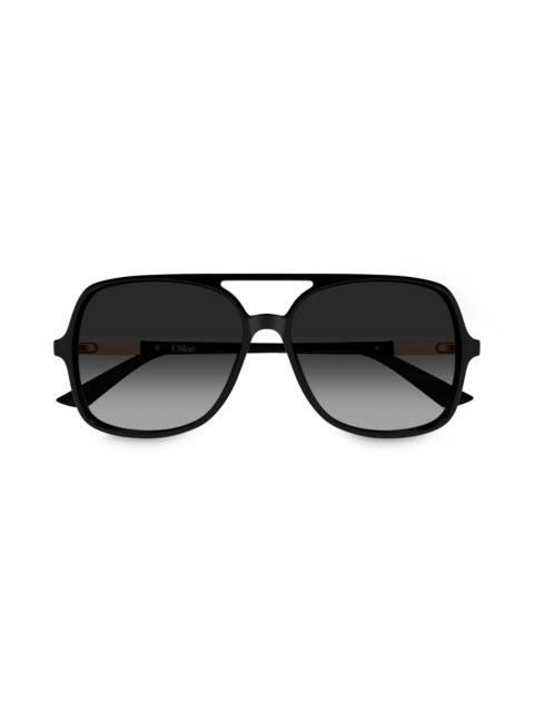 Chloé Women's Judy 57MM Navigator Sunglasses - Black