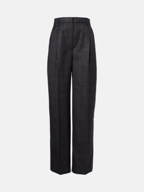 Prada Checked wool wide-leg pants