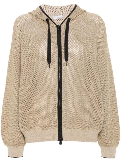 Brunello Cucinelli open-knit hooded cardigan