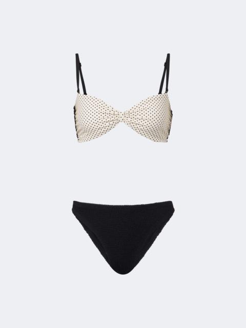 Hunza G Delphine polka-dot reversible bikini