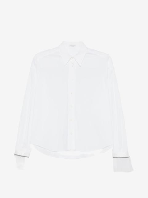 Brunello Cucinelli organza-cuff shirt