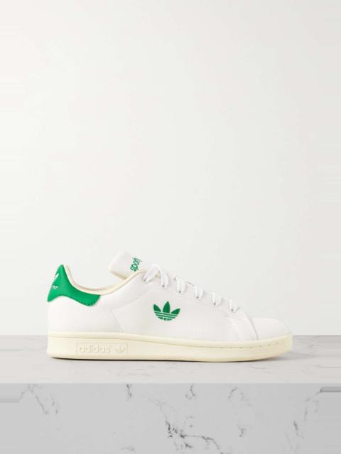 adidas Originals + Sporty & Rich Stan Smith leather-trimmed canvas sneakers