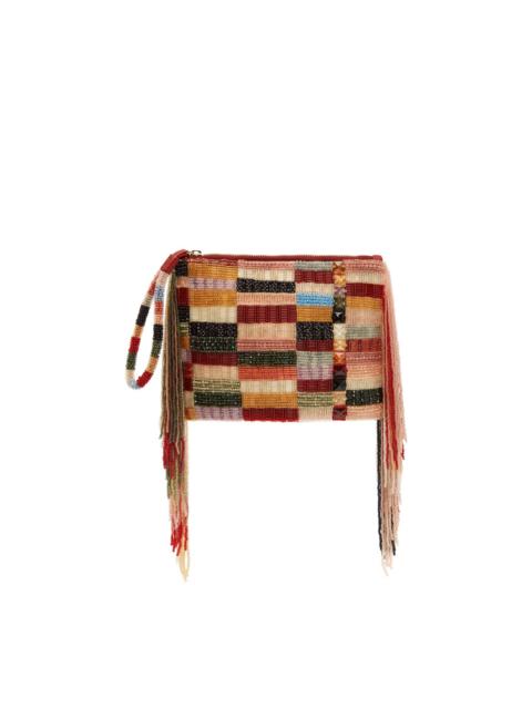 ALÉMAIS Marjorelle Beaded Tassel Clutch