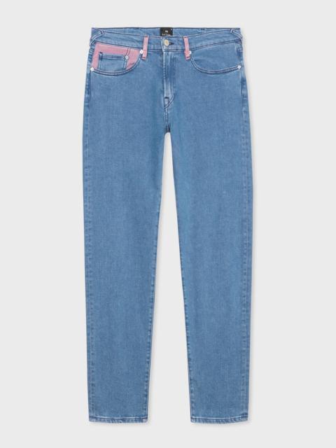 Paul Smith Tapered-Fit Light Wash Jeans With Contrast Detail