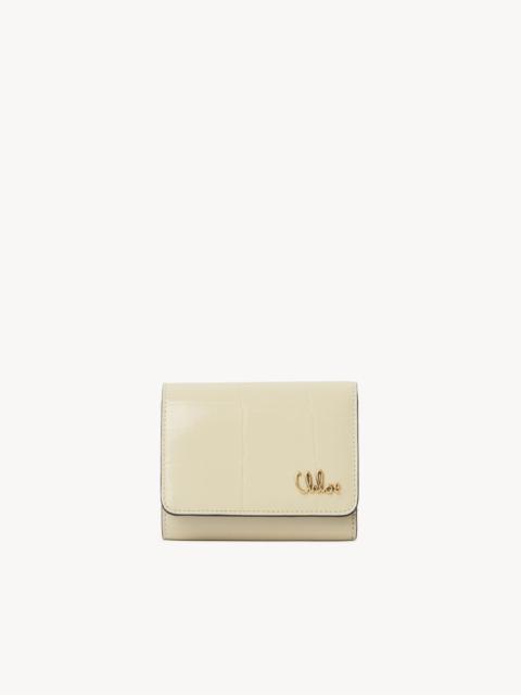 Chloé SMALL CHLOÉ ICONIC TRI-FOLD IN CROCO-EFFECT LEATHER