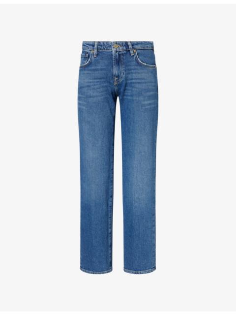 7 For All Mankind Calie Straight-Leg Cotton Denim Jeans