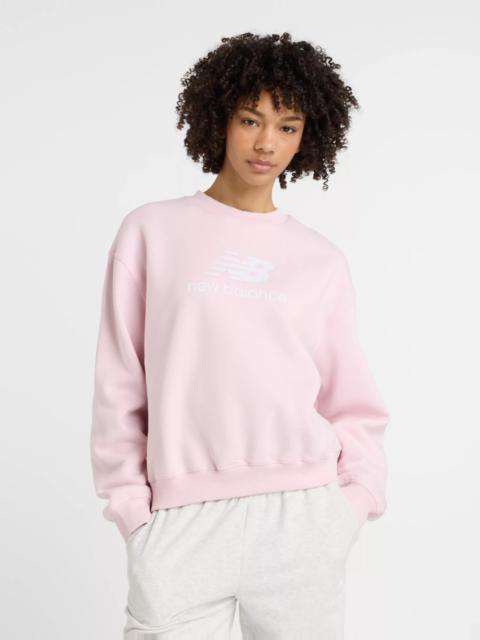 New Balance Women's Sport Essentials Fleece Logo Crew Shirt