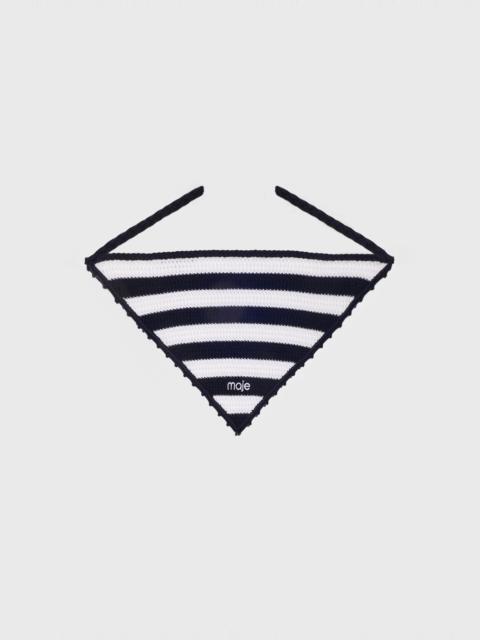 maje Striped knit triangle