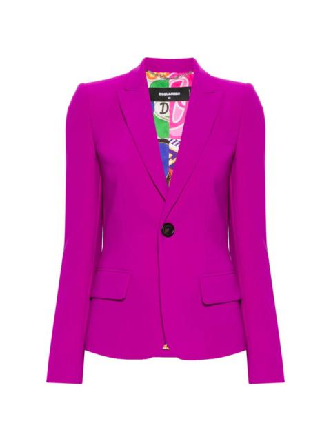 Peak-lapel single-breasted blazer