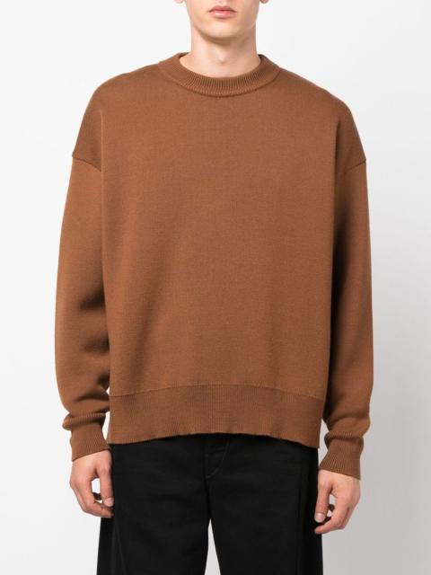 Palm Angels intarsia palm crew neck jumper