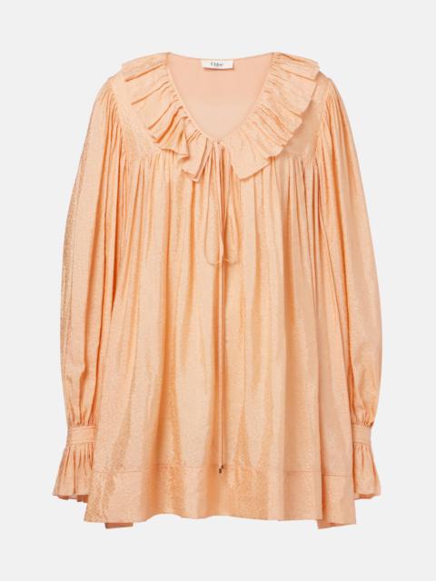 Chloé Ruffled jacquard minidress