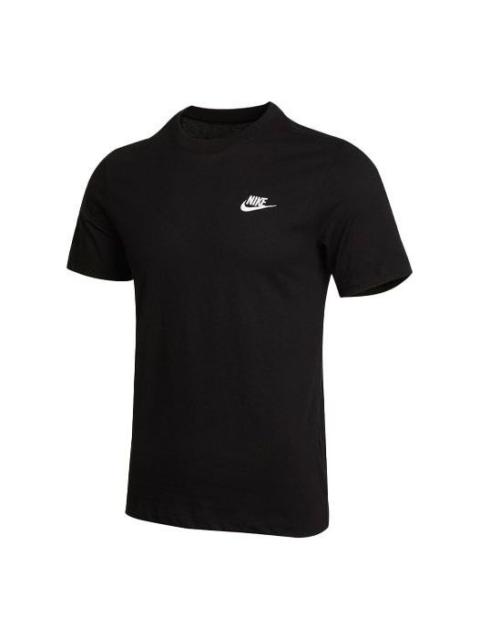 Nike Nike Embroidered Small Round Neck Short Sleeve Black AR4999-013