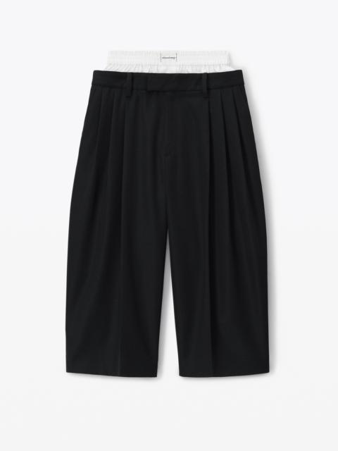 Alexander Wang LAYERED TAILORED CULOTTE IN WOOL BLEND