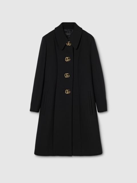 GUCCI Wool natté coat with Double G button
