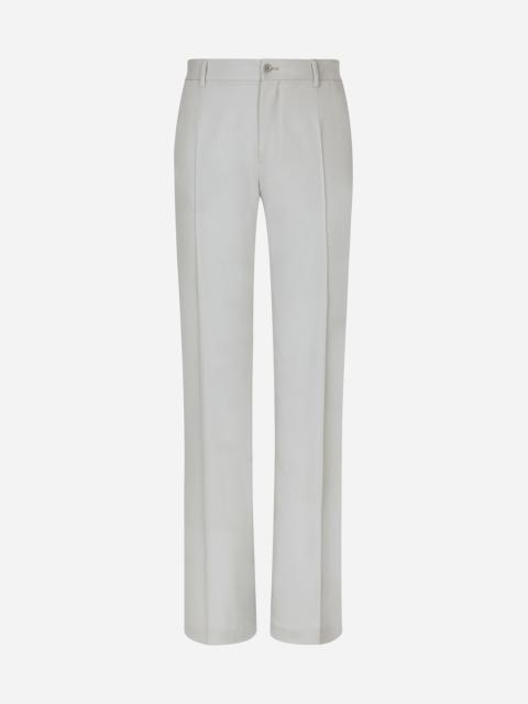 Dolce & Gabbana Stretch wool twill pants with straight leg