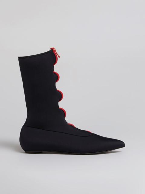 Marni POINTED FLAT BOOTIE IN STRETCH NEOPRENE