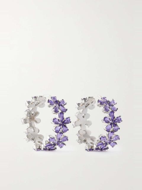 Lily silver-tone crystal hoop earrings