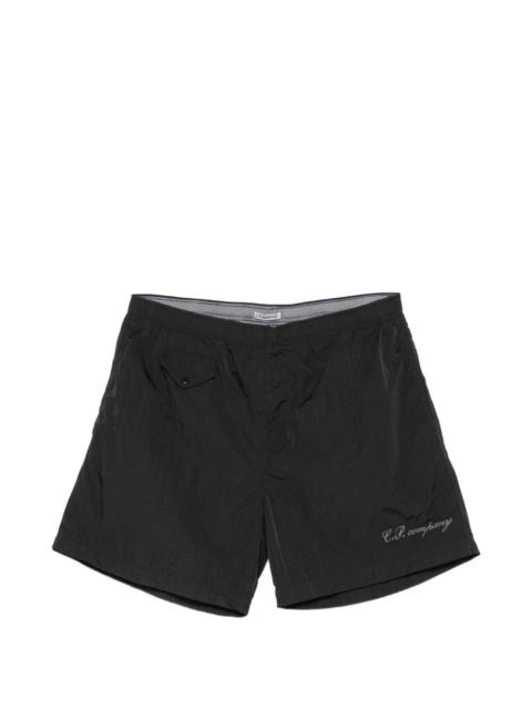C.P. Company Eco-Chrome R logo embroidery swim shorts