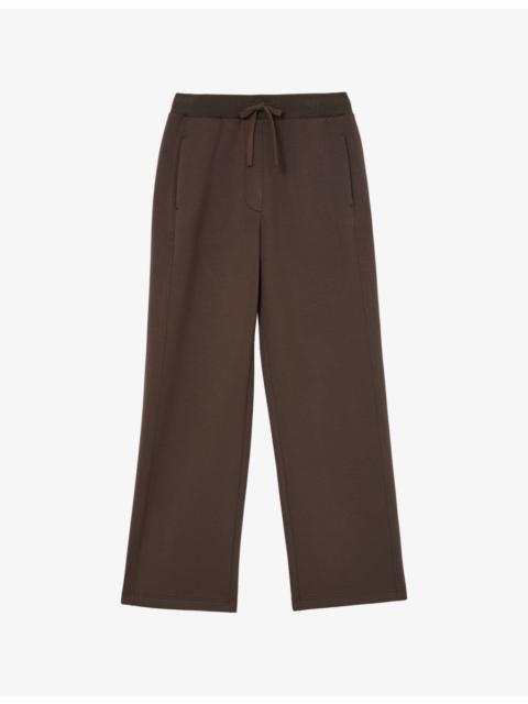 REISS Laney Wide-Leg Jersey Jogging Bottoms