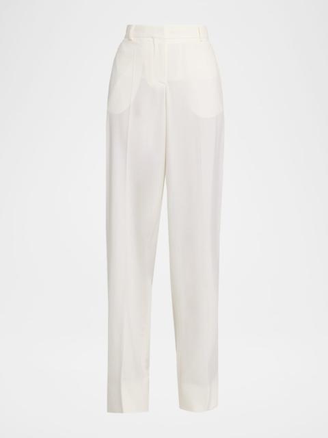 Stella McCartney Wool Canvas Wide-Leg Trousers