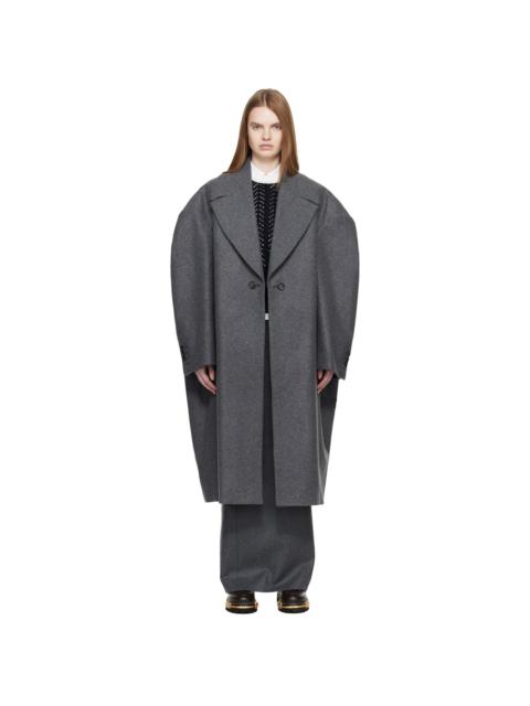Thom Browne Gray Melton Cocoon Coat