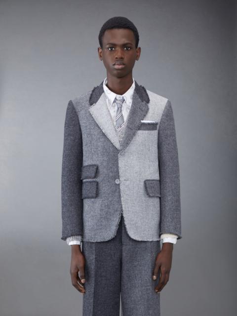 Thom Browne Shetland Frayed Single Vent Sport Coat