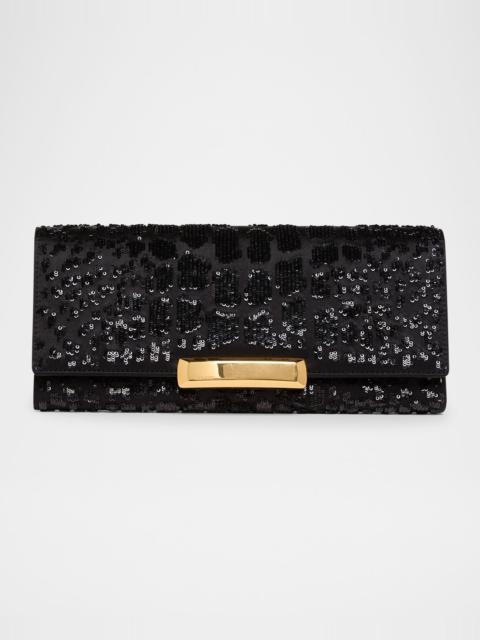 TOM FORD Bar Croc-Effect Sequin Clutch Bag in Viscose and Leather