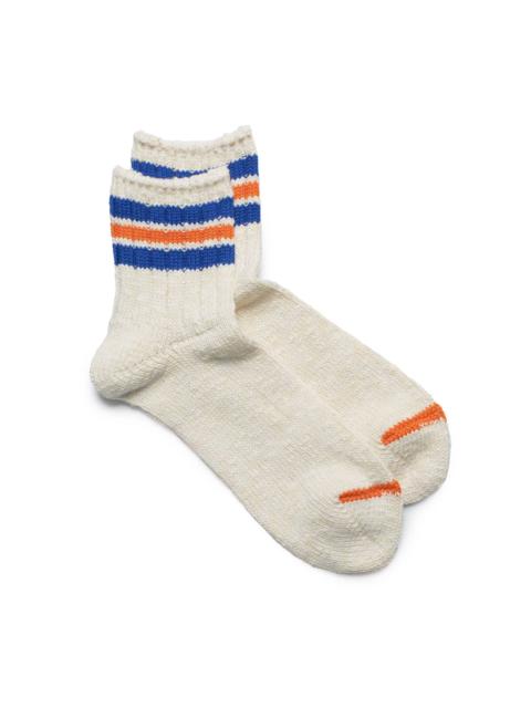 ANONYMOUSISM Anonymous Ism 3Line Slub Q Sock Ivory x Blue X Orange