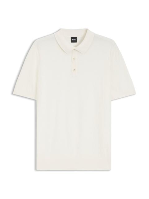 BOSS REGULAR-FIT KNIT POLO IN STRUCTURED FABRIC