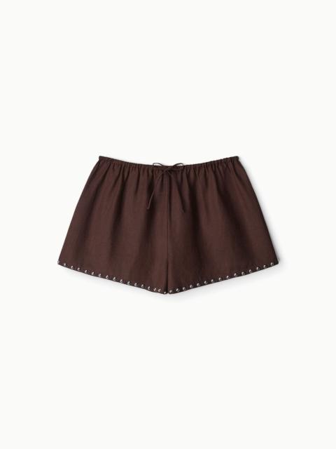 STAUD STAUD PADDLE LINEN SHORT ROOT STUDS